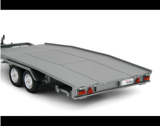 Autotransporter Anhänger Ellebi  silber Laudoracing 1:18 Resinemodell (Türen, Motorhaube... nicht zu öffnen!)